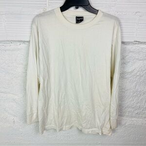 Top Tee white Long Sleeve cotton Tee size large